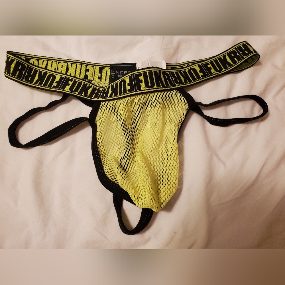 Yellow Mesh Jockstrap with Black Trim